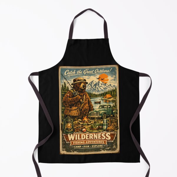 Item preview, Wilderness Fishing Adventures Retro Bear Camp Fish Explore Outdoor designed and sold by Artycom.