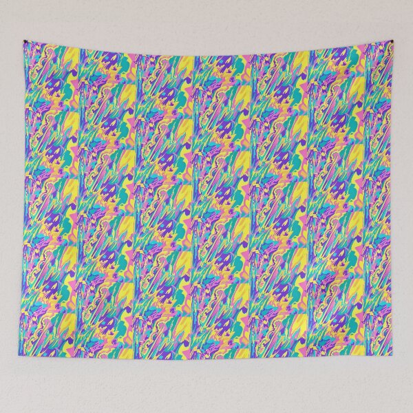 Item preview, Bright chaotic hand drawn abstract tie dye design designed and sold by Candleink.