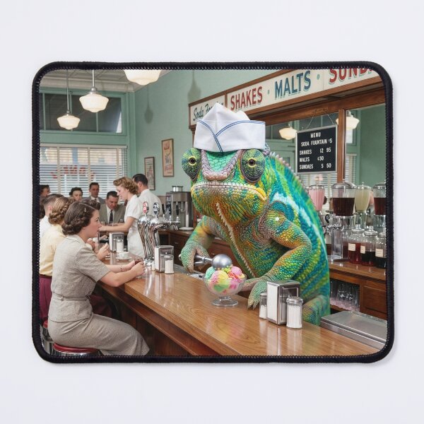 Item preview, Chameleon Soda Jerk Makes an Artisanal Sundae designed and sold by Tridentulus.