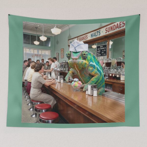 Item preview, Chameleon Soda Jerk Makes an Artisanal Sundae designed and sold by Tridentulus.