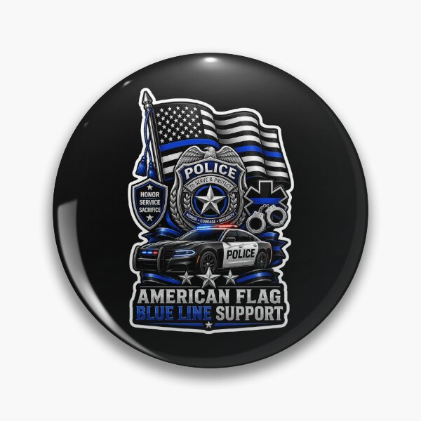 Item preview, American Flag Blue Line Police Support Honor Service Sacrifice Gift designed and sold by ConCeptGifts.