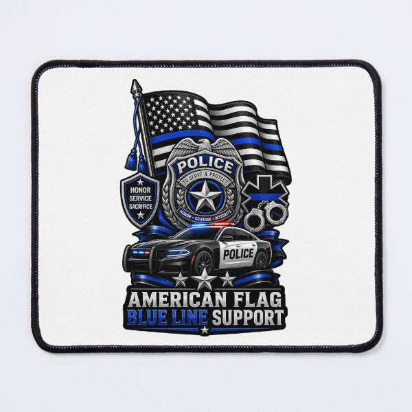 Item preview, American Flag Blue Line Police Support Honor Service Sacrifice Gift designed and sold by ConCeptGifts.