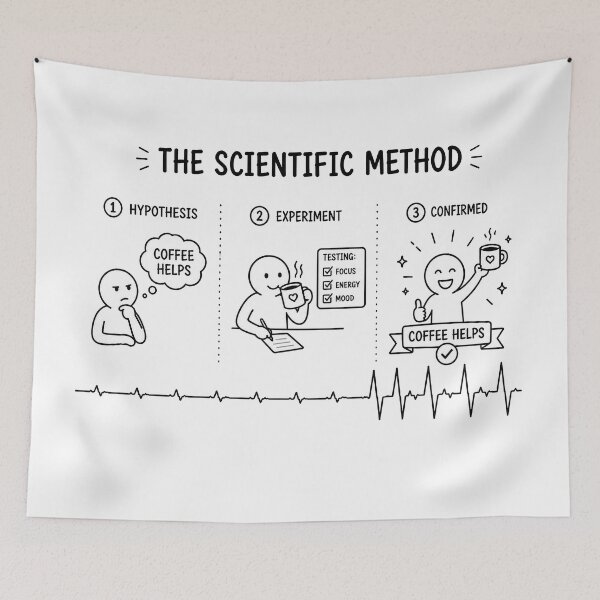 Item preview, ❤️ HEARTBEAT COLLECITON ❤️ - COFFEE ☕ - The Scientific Method designed and sold by WheelieGdArt.