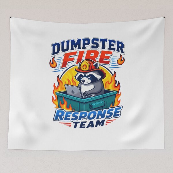Item preview, Dumpster Fire Response Team Crisis Management IT Professional Humor designed and sold by RetroMini2026.