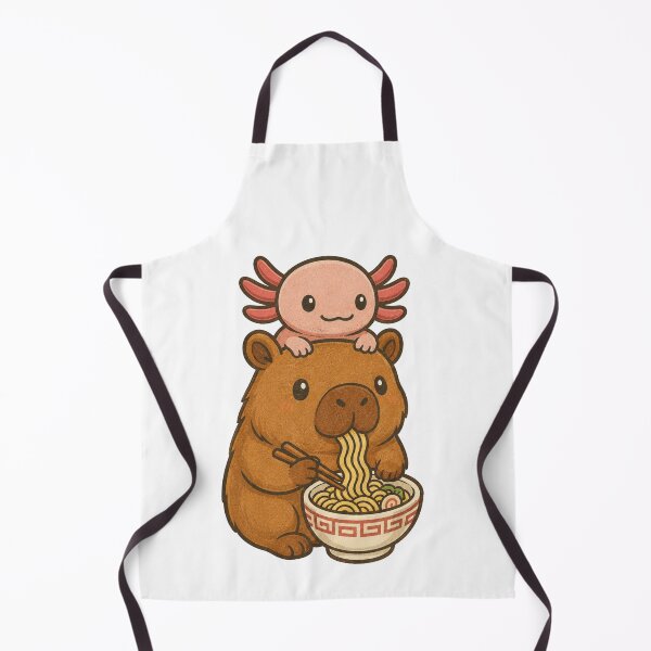 Item preview, Cute Capybara And Axolotl Enjoying Ramen Retro Vintage designed and sold by Moizento.