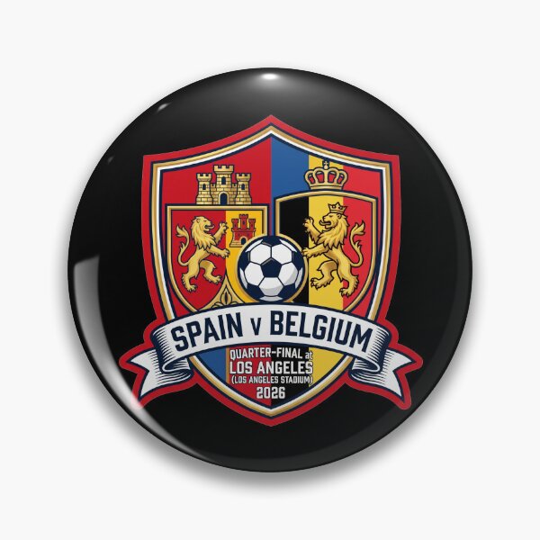 Item preview, Spain vs Belgium 2026 Soccer Quarter Final Shield designed and sold by Pride Emblem Prints.