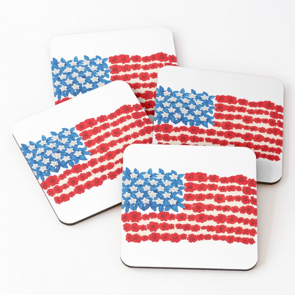 Item preview, Floral American Flag | Red White Blue Wildflower Design designed and sold by littlestore.