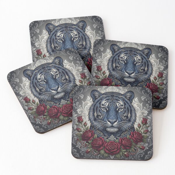 Item preview, Blue Tiger, Roses & Damask designed and sold by DesignsByPrnces.