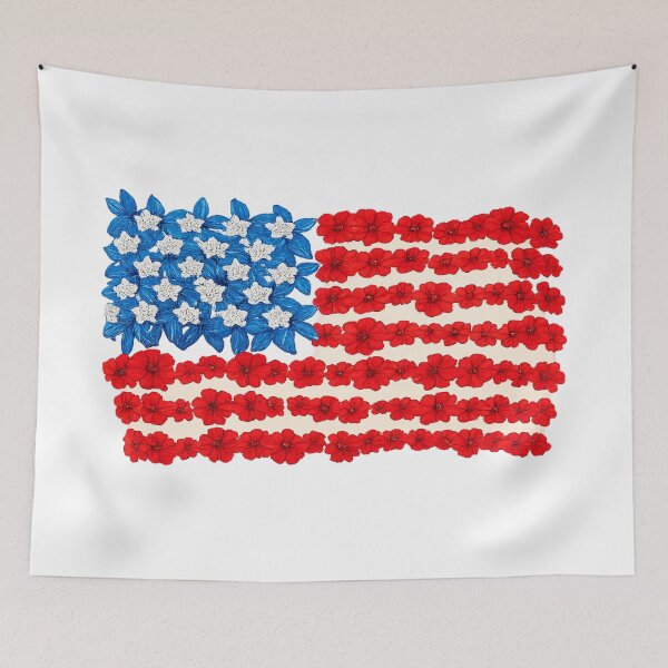 Item preview, Floral American Flag | Red White Blue Wildflower Design designed and sold by littlestore.