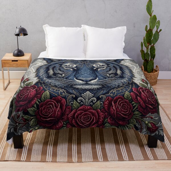 Artikelvorschau, Blauer Tiger, Rosen & Damast entworfen und verkauft von DesignsByPrnces.