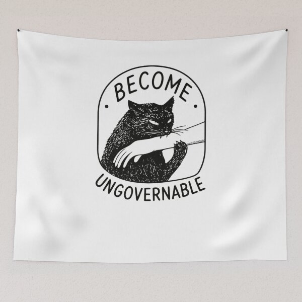 Item preview, Become Ungovernable Black Cat Anarchy Rebellious Independent Feline Lover designed and sold by RetroMini2026.