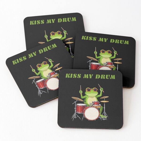 Item preview, Frog drummer Kiss my drum, funny gifts designed and sold by ewicraft.