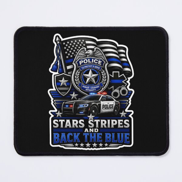 Item preview, Stars Stripes And Back The Blue Police Support Patriotic Gift designed and sold by ConCeptGifts.