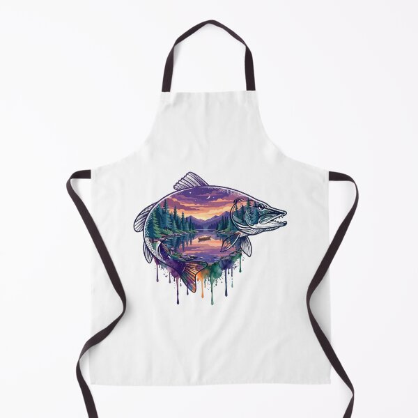 Item preview, ishing Lake Landscape Retro Watercolor Graphics Outdoor Nature Adventure Design designed and sold by Keingdesign.
