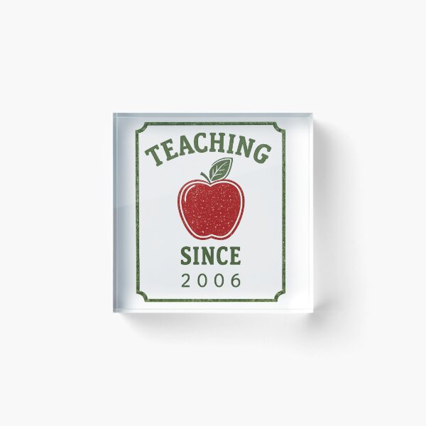 Item preview, Teaching Since 2006 Vintage Apple Badge Teacher designed and sold by Worn & Witty.