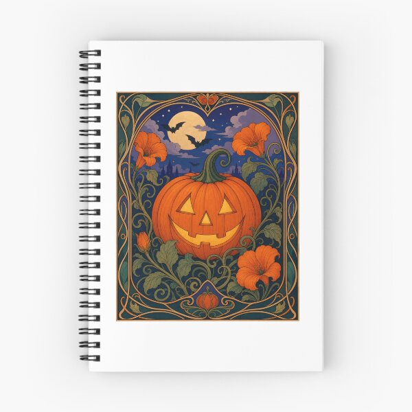 Item preview, Art Nouveau Halloween Jack O Lantern Pumpkin designed and sold by AntiqueImages.