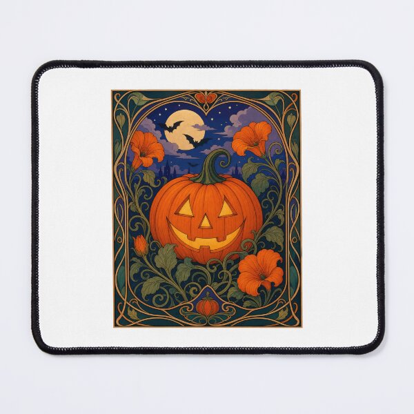 Item preview, Art Nouveau Halloween Jack O Lantern Pumpkin designed and sold by AntiqueImages.
