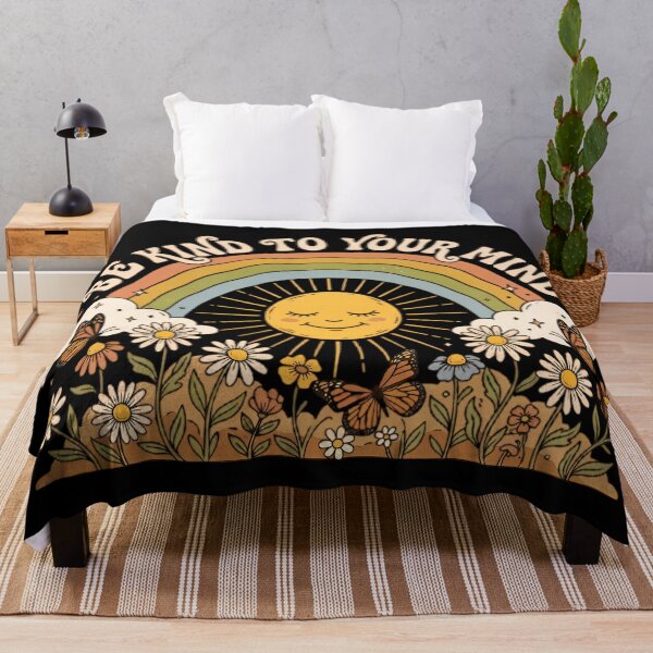 Item preview, Be Kind To Your Mind Rainbow Sun designed and sold by Linework Studio.
