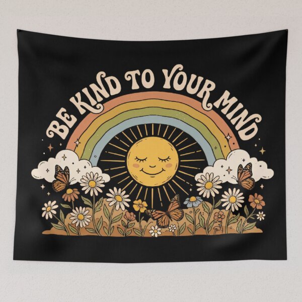 Item preview, Be Kind To Your Mind Rainbow Sun designed and sold by Linework Studio.