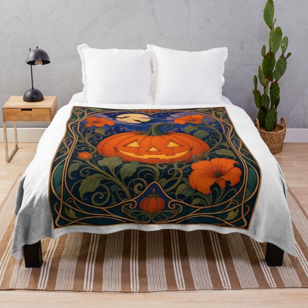 Item preview, Art Nouveau Halloween Jack O Lantern Pumpkin designed and sold by AntiqueImages.