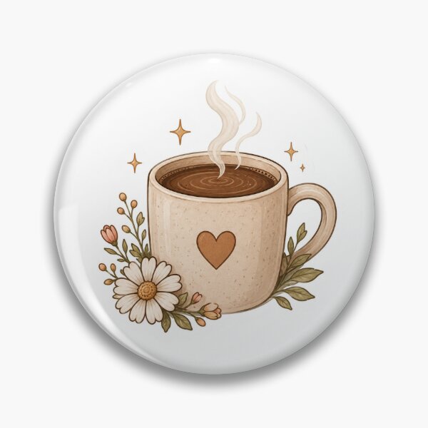 Item preview, Cozy Floral Coffee Mug Sticker | Cute Cottagecore Coffee Cup Aesthetic designed and sold by PopStickerLab22.