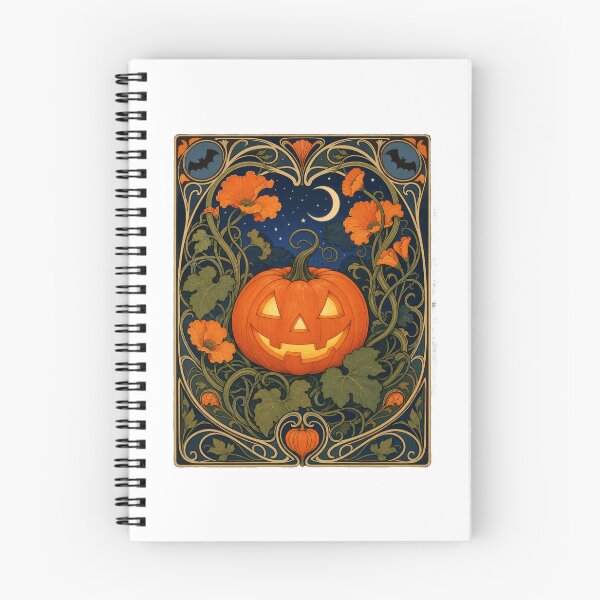 Item preview, Art Nouveau Halloween Jack-o-Lantern Pumpkin designed and sold by AntiqueImages.