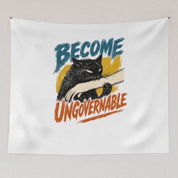 Item preview, Become Ungovernable Independent Cat Rebel designed and sold by RetroMini2026.