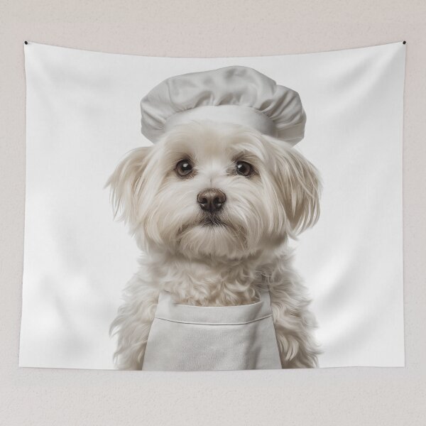 Item preview, Funny Maltese Dog Chef Realistic Animal Cooking Humor Art designed and sold by LazyOwlStore.