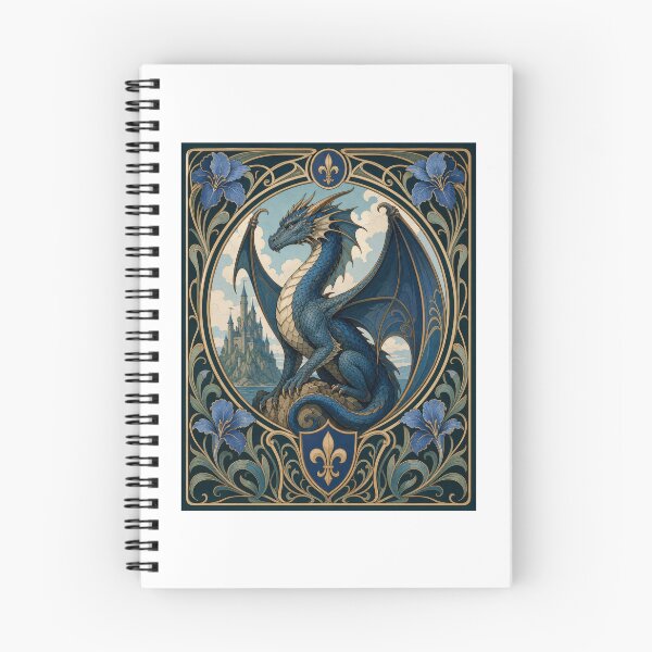 Item preview, Majestic Blue Dragon Art Nouveau Castle designed and sold by AntiqueImages.