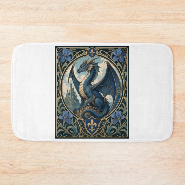 Item preview, Majestic Blue Dragon Art Nouveau Castle designed and sold by AntiqueImages.