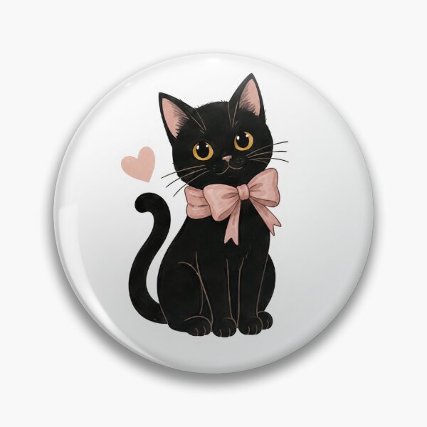 Item preview, Cute Black Cat with Pink Bow Sticker | Kawaii Cat Aesthetic designed and sold by PopStickerLab22.