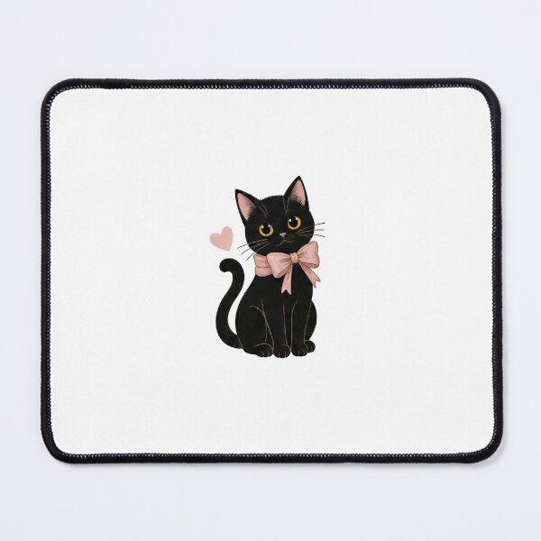 Item preview, Cute Black Cat with Pink Bow Sticker | Kawaii Cat Aesthetic designed and sold by PopStickerLab22.