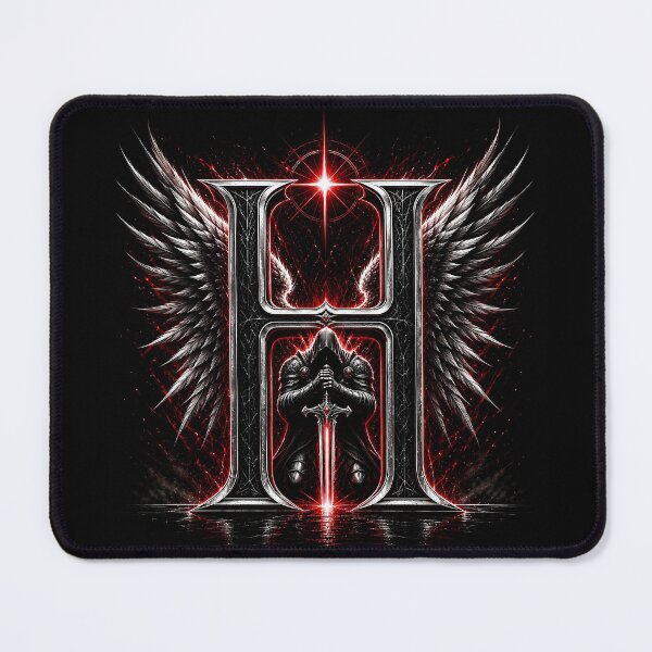 Item preview, Crimson Oath Sentinel Letter H designed and sold by BlissBlvdShop.