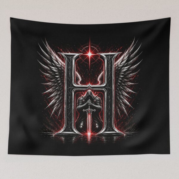 Item preview, Crimson Oath Sentinel Letter H designed and sold by BlissBlvdShop.