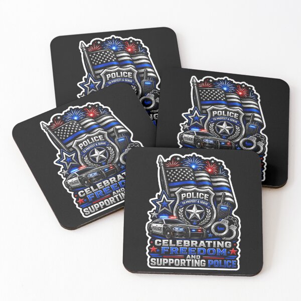 Item preview, Celebrating Freedom Supporting Police 4th Of July Blue Line Gift designed and sold by ConCeptGifts.