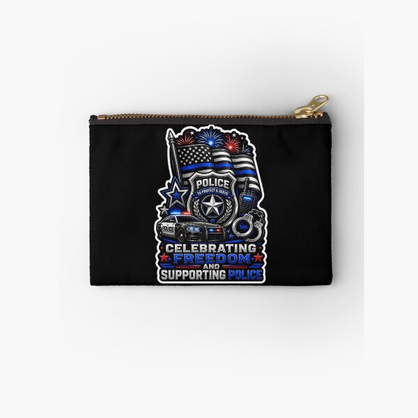 Item preview, Celebrating Freedom Supporting Police 4th Of July Blue Line Gift designed and sold by ConCeptGifts.