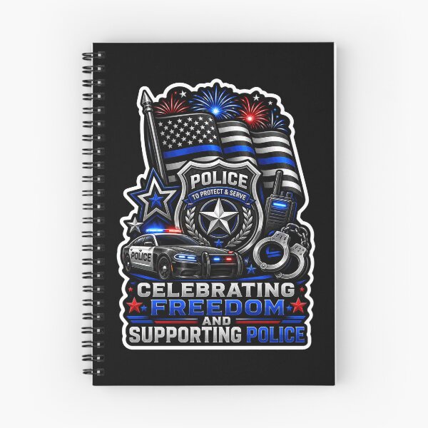 Item preview, Celebrating Freedom Supporting Police 4th Of July Blue Line Gift designed and sold by ConCeptGifts.