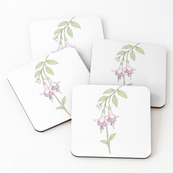 Item preview, Delicate fuchsia blooms designed and sold by Side Quest Co..
