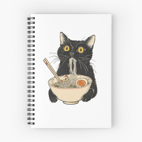 Item preview, Funny Cat Eating Ramen Vintage Japanese Noodles designed and sold by Moizento.