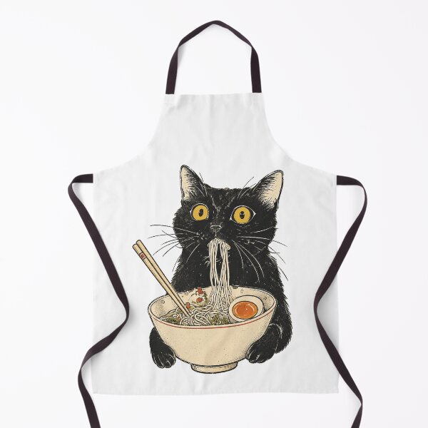 Item preview, Funny Cat Eating Ramen Vintage Japanese Noodles designed and sold by Moizento.