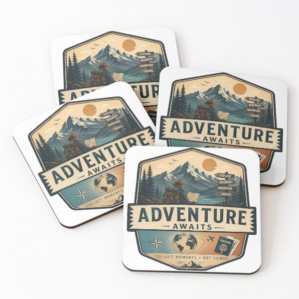 Item preview, Adventure Awaits Vintage Travel Badge designed and sold by ali prints.