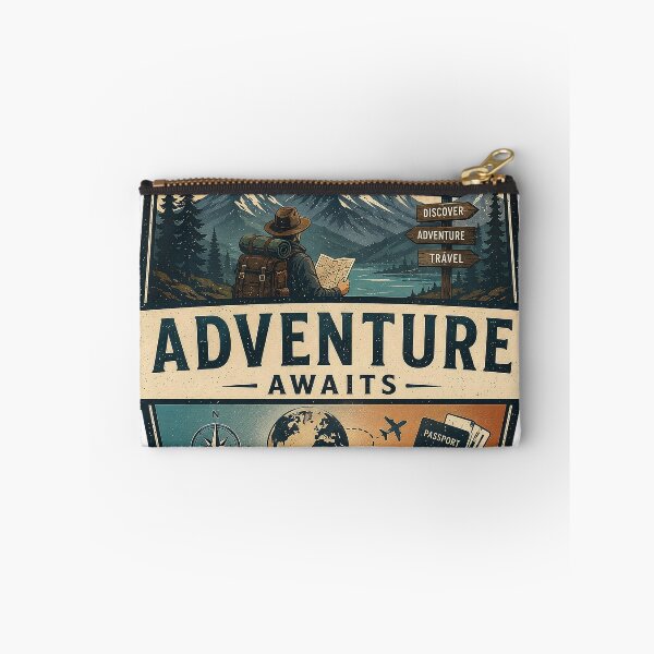 Item preview, Adventure Awaits Vintage Travel Badge designed and sold by ali prints.