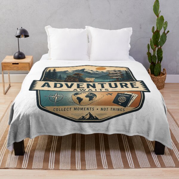 Item preview, Adventure Awaits Vintage Travel Badge designed and sold by ali prints.