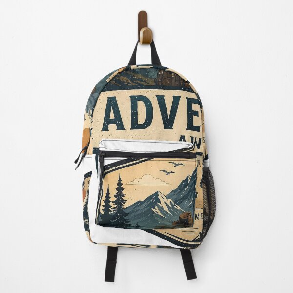 Item preview, Adventure Awaits Vintage Travel Badge designed and sold by ali prints.