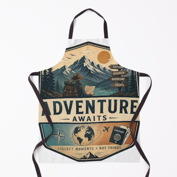 Item preview, Adventure Awaits Vintage Travel Badge designed and sold by ali prints.