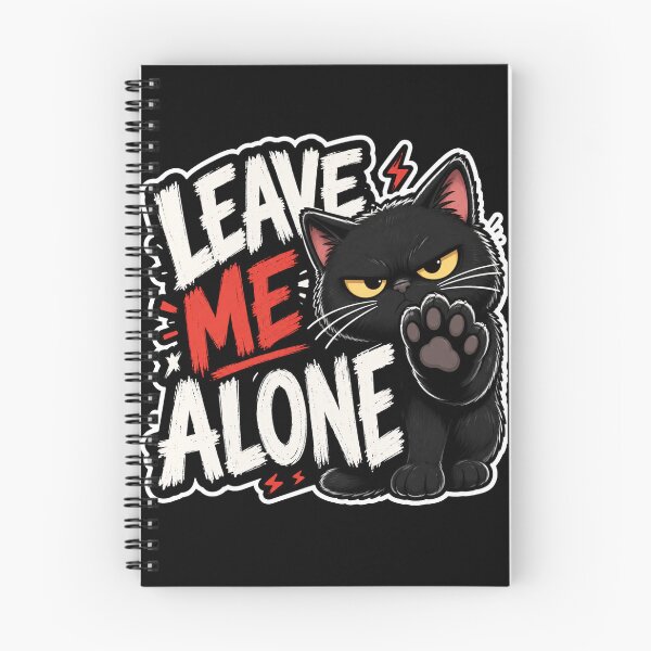Item preview, Leave Me Alone Grumpy Black Cat designed and sold by PixoNest.