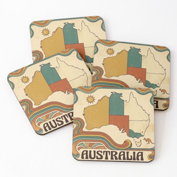Item preview, Australia Retro Colour Poster  designed and sold by Dimensionality.