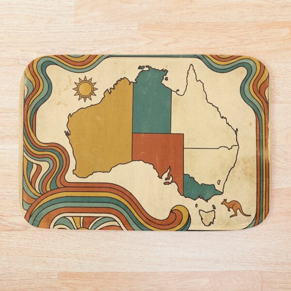 Aperçu de l'œuvre Affiche rétro couleur Australie créée et vendue par Dimensionality.
