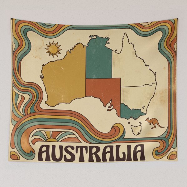 Item preview, Australia Retro Colour Poster  designed and sold by Dimensionality.