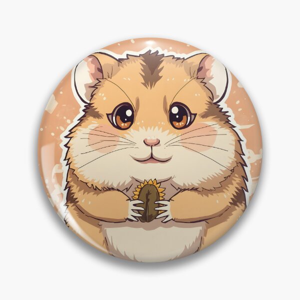 Item preview, Cute Kawaii Hamster Sticker | Adorable Fluffy Hamster Holding Sunflower Seed Cartoon designed and sold by dreamz-world.